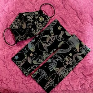 The Lyte Couture Reflective Holographic Mushroom Rave Mask and Sleeve set